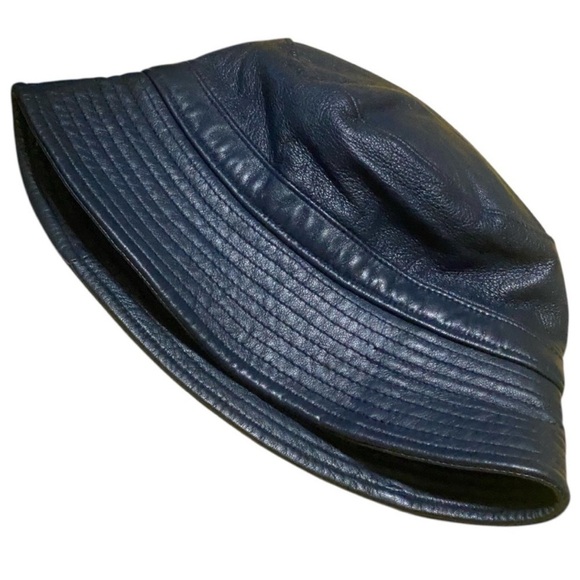 Studio Kokin Bucket Hat Dark Navy Leather Vintage Bucket Hat Fits up to L/XL main image 11